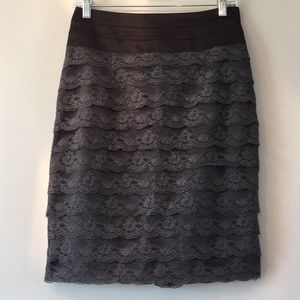 Beautiful Gray Lace Skirt Pencil straight black